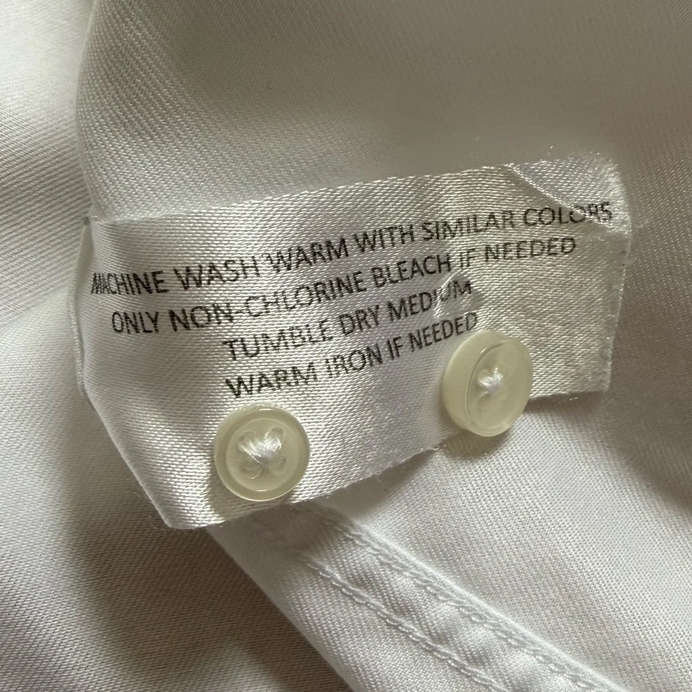 T.O. Collection Purple Label Boys 16 100% Non-Iron Dress Shirt Long Sleeve White